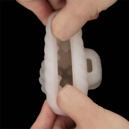 Рельефная вибронасадка на пенис Dual Purpose Sleeve-Spiral