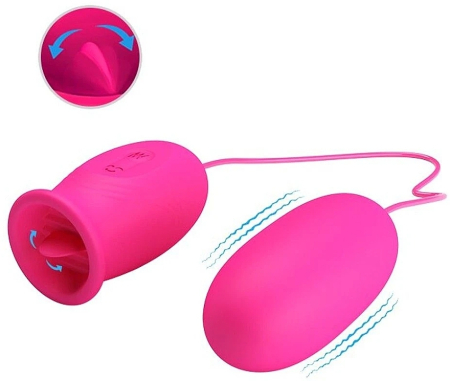 Виброяйцо с клиторальным стимулятором Pretty Love Daisy Розовое