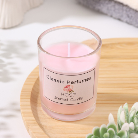Свеча соевая с ароматом розы "Aroma Candle"