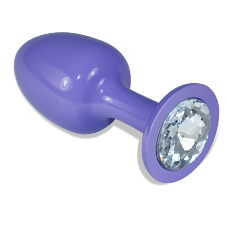 Фиолетовая анальная пробка с прозрачным кристаллом Rosebud Purple