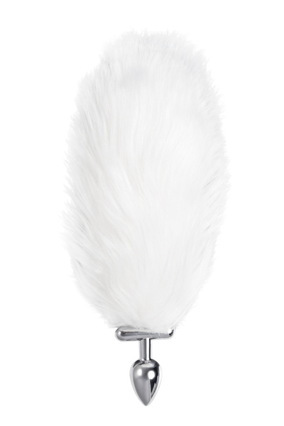 Анальная втулка со светящимся хвостом серебристая