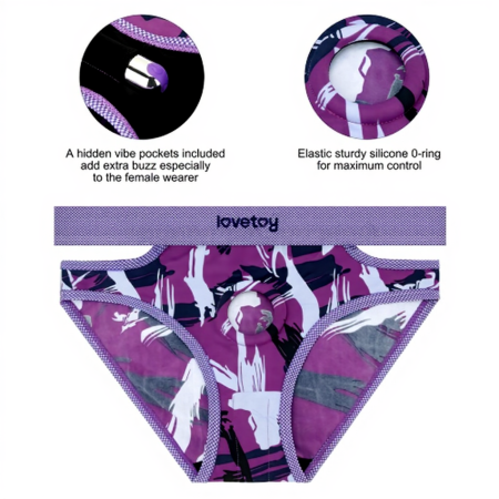 Трусики INGEN фиолетового камуфляжного цвета с ремешками XL/XXL