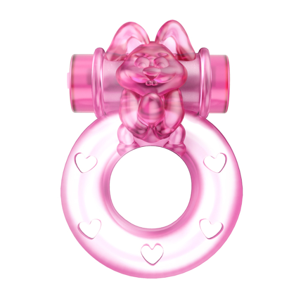 Эрекционное кольцо с вибрацией на пенис Pink Bunny﻿ Baile 