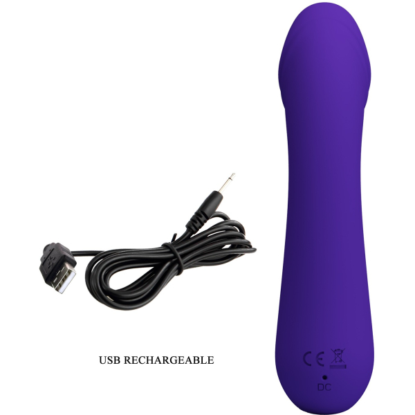 Перезаряжаемый гибкий вибратор для точки G Pretty Love Cetus Super Soft Silicone синий