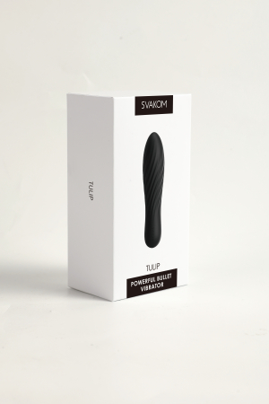Мини-вибратор перезаряжаемый черный SVAKOM Tulip