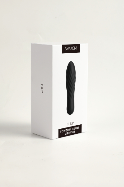 Мини-вибратор перезаряжаемый черный SVAKOM Tulip