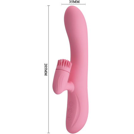 Перезаряжаемый вибратор-кролик с вращающимся клиторальным стимулятором розовый Pretty Love Chris