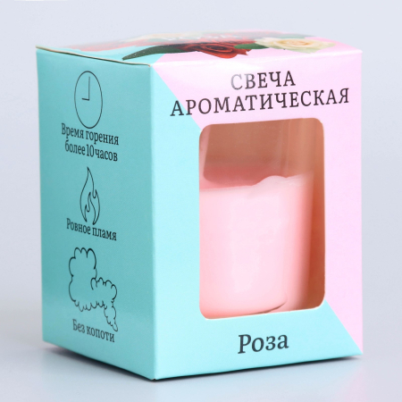 Свеча ароматическая в стекле роза (5*6см)