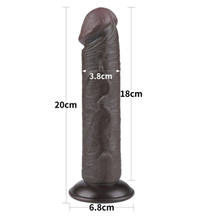 Реалистичный фаллоимитатор с "подвижной кожей" LoveToy Sliding Skin Dual Layer Dong коричневый