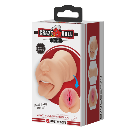 Двухсторонний мастурбатор вагина и ротик Crazy bull Sarah