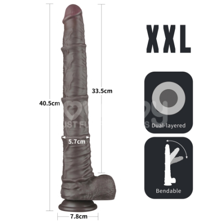 Фаллоимитатор гибкий на присоске Bendable Silicone Cock XXL 40,5 см