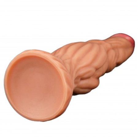 Фаллоимитатор с ярко выраженным рельефом Lovetoy Dual layered Platinum Silicone Cock 25 см