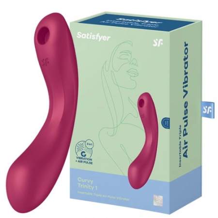 Вакуумный вибростимулятор для клитора и точки G розовый Curvy Trinity 1 Satisfyer 