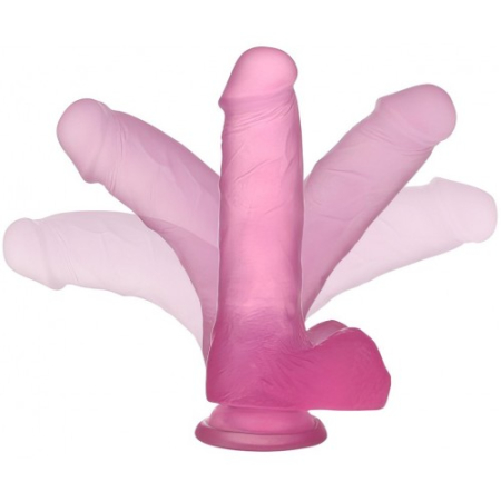 Розовый фаллос Jelly Studs Crystal Dildo Medium 18 см