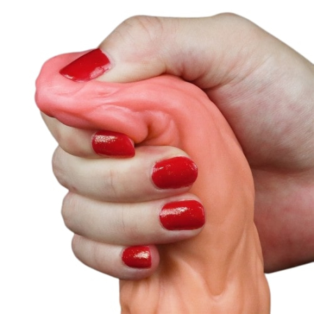 Фаллоимитатор с ярко выраженным рельефом Lovetoy Dual layered Platinum Silicone Cock 25 см
