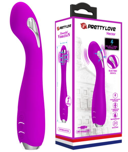 Изогнутый вибратор для точки G с электростимуляцией Pretty Love Hector