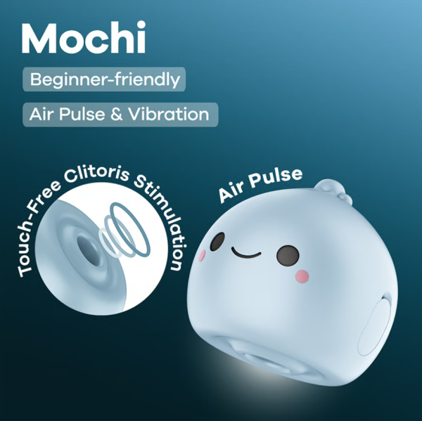 Бесконтактный вакуумно-волновой стимулятор клитора синий Mochi Satisfyer 