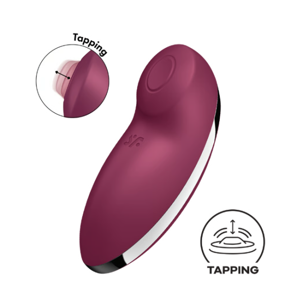 Клиторальный вибростимулятор с пульсацией бордовый Tap аnd Climax 2 Satisfyer 