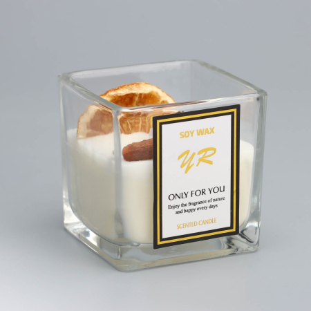 Свеча соевая в стакане с ароматом цитруса "Soy Wax"