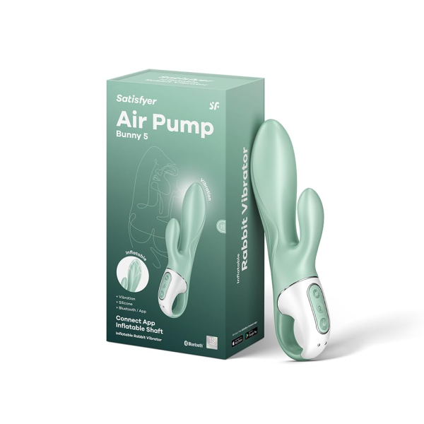Расширяющийся анальный вибратор зеленый Air Pump Booty 3 Satisfyer 