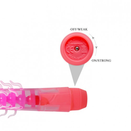 Необычный розовый вибратор с усиками и хребтом Baile