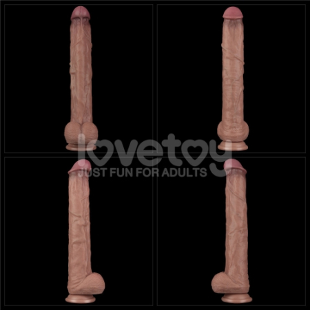 Фаллоимитатор гибкий на присоске Bendable Silicone Cock XXL 37,5 см