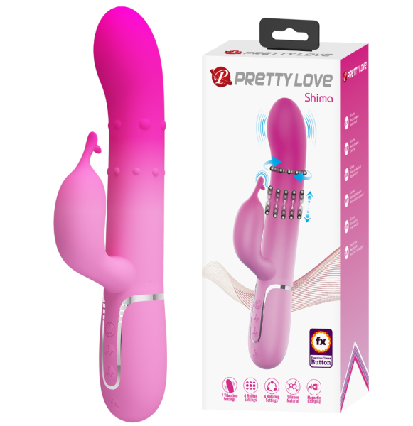 Вибратор-кролик с вращающимися шариками Pretty Love Shima 
