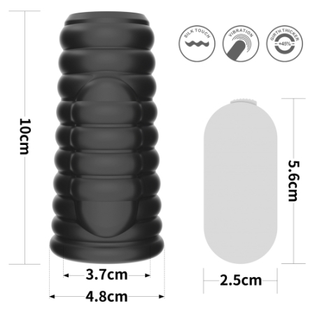 Рельефная вибронасадка на пенис Wave Knights Ring (Black)