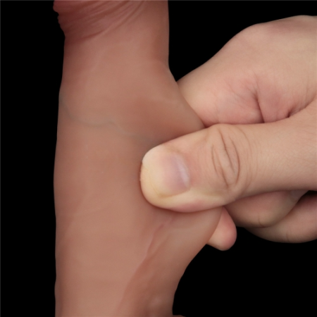 Реалистичный фаллоимитатор с мошонкой Sliding Skin Pro 19 см с двойной плотностью