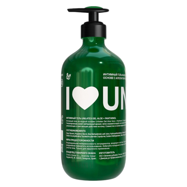 Интимный гель-лубрикант Unilatex Gel Aloe + Пантенол на водной основе, 500 мл