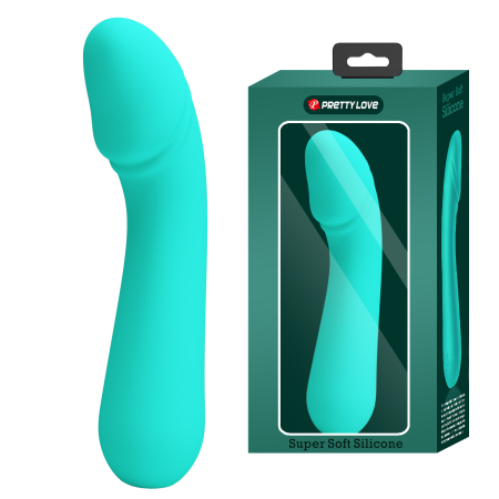 Перезаряжаемый гибкий вибратор для точки G Pretty Love Cetus Super Soft Silicone бирюзовый