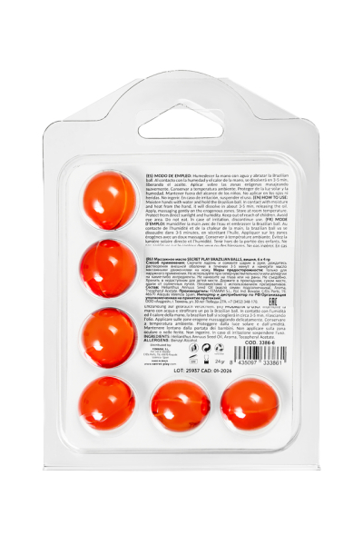 Массажное масло с ароматом вишни Secret Play Brazilian Balls (6х4 г)