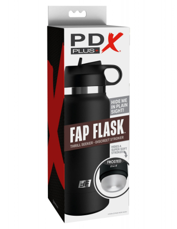 Мастурбатор в виде бутылки PDX Fap Flask Thrill Seeker Discreet Stroker Black Bottle