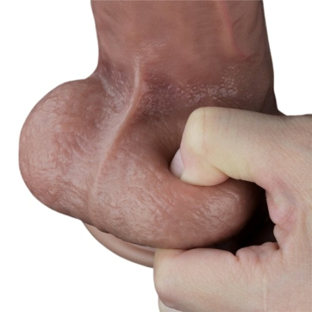 Реалистичный фаллос-мулат с мошонкой Lovetoy Silicone Cock 27 см