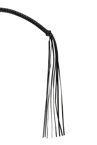 Кнут плетеный из натуральной кожи черный Pecado 75 см