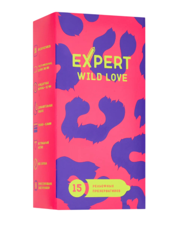 Презервативы ребристые с точками EXPERT Wild Love (15 шт)