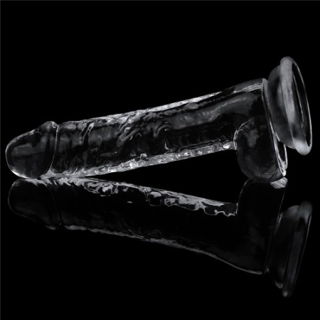 Прозрачный фаллос с мошонкой Lovetoy Flawless Clear Dildo 19 см