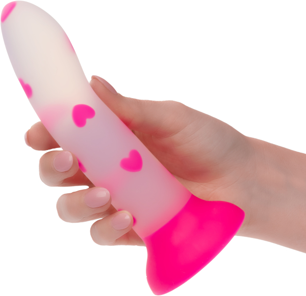 Светящийся фаллоимитатор на присоске Glow Stick Heart