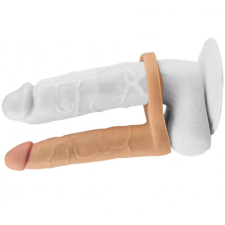 Реалистичная насадка для двойного проникновения The Ultra Soft Double 16 см