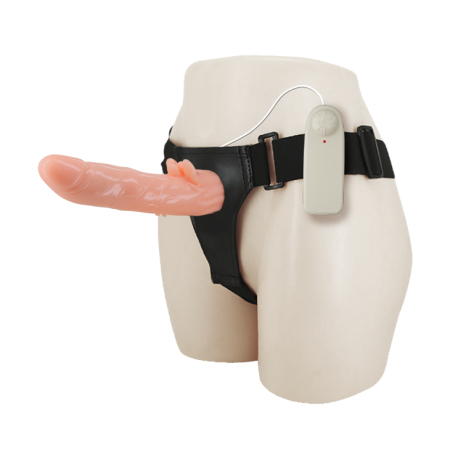 Фаллопротез с клиторальным отростком и вибрацией Baile Ultra Harness