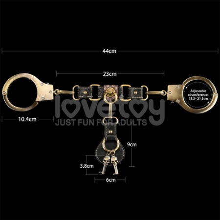 Наручники из искусственной кожи Rebellion Reign Heavy Metal Bronze