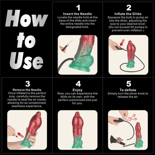 Надувной фаллоимитатор двойной плотности для фистинга Lovetoy Inflatable Dildo 19 см