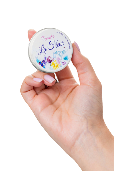 Твердое массажное масло жасмин и орхидея Eromantica "La fleur" с блеском (20 г)