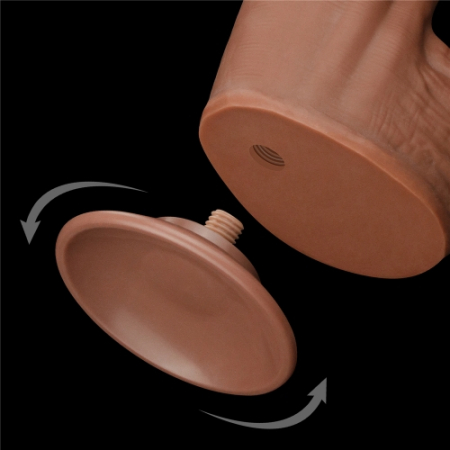 Реалистичный фаллоимитатор-мулат на присоске Sliding-Skin Dual Layer Dong 31 см