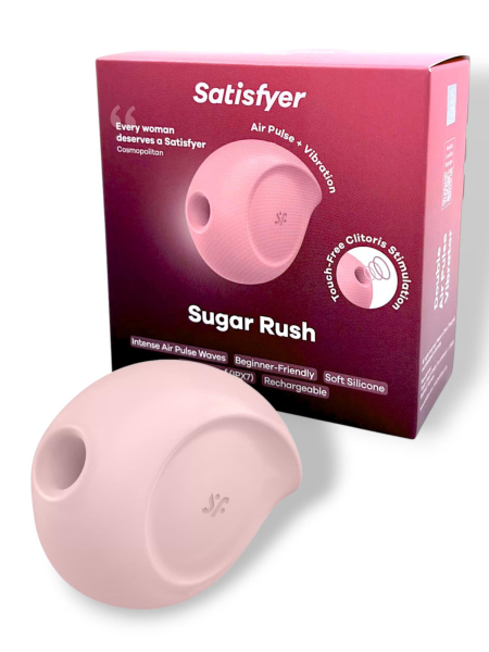 Вакуумно-волновой бесконтактный стимулятор клитора с вибрацией розовый Sugar Rush Satisfyer 