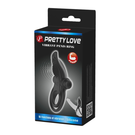 Виброкольцо с клиторальным стимулятором Pretty Love 
