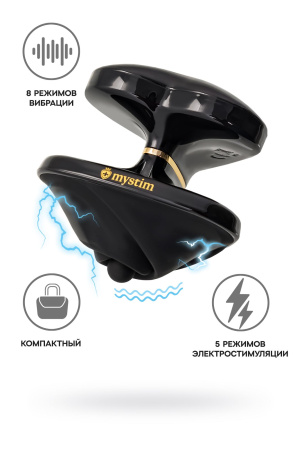 Вибратор с электростимуляцией черный Mystim Heart ́s Desire