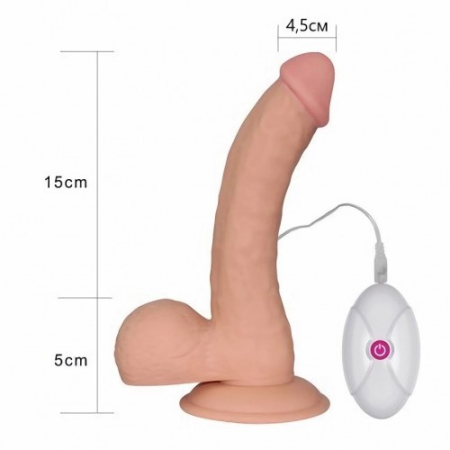 Реалистичный вибратор The Ultra Soft Dude с выносным пультом управления 20 см