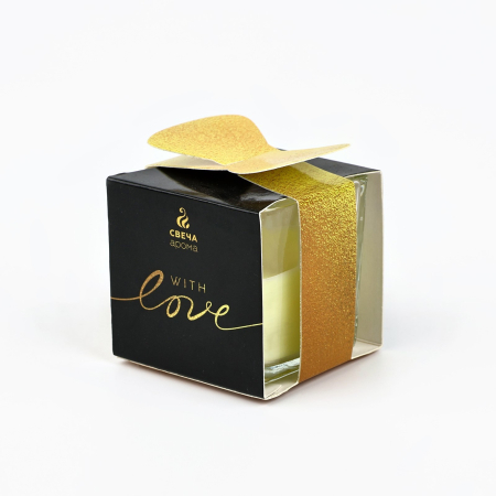 Свеча ароматическая в стекле с ароматом миндаль «With love»