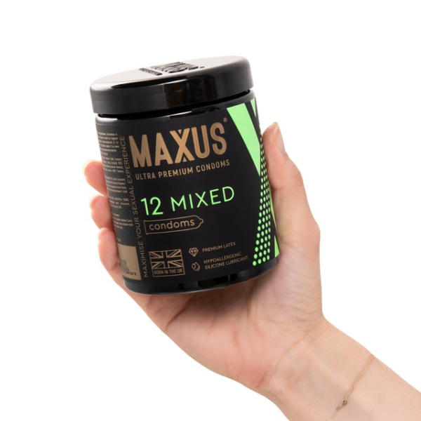 Презервативы Maxus Mixed в пластиковом кейсе (12 шт)